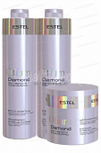 Комплект Estel Otium Diamond для гладкости и блеска волос (Шампунь 1000 мл и Бальзам 1000 мл.) + Маска 300 мл.